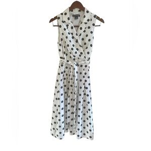Jessica Howard Black and White Polka Dot Midi Dress